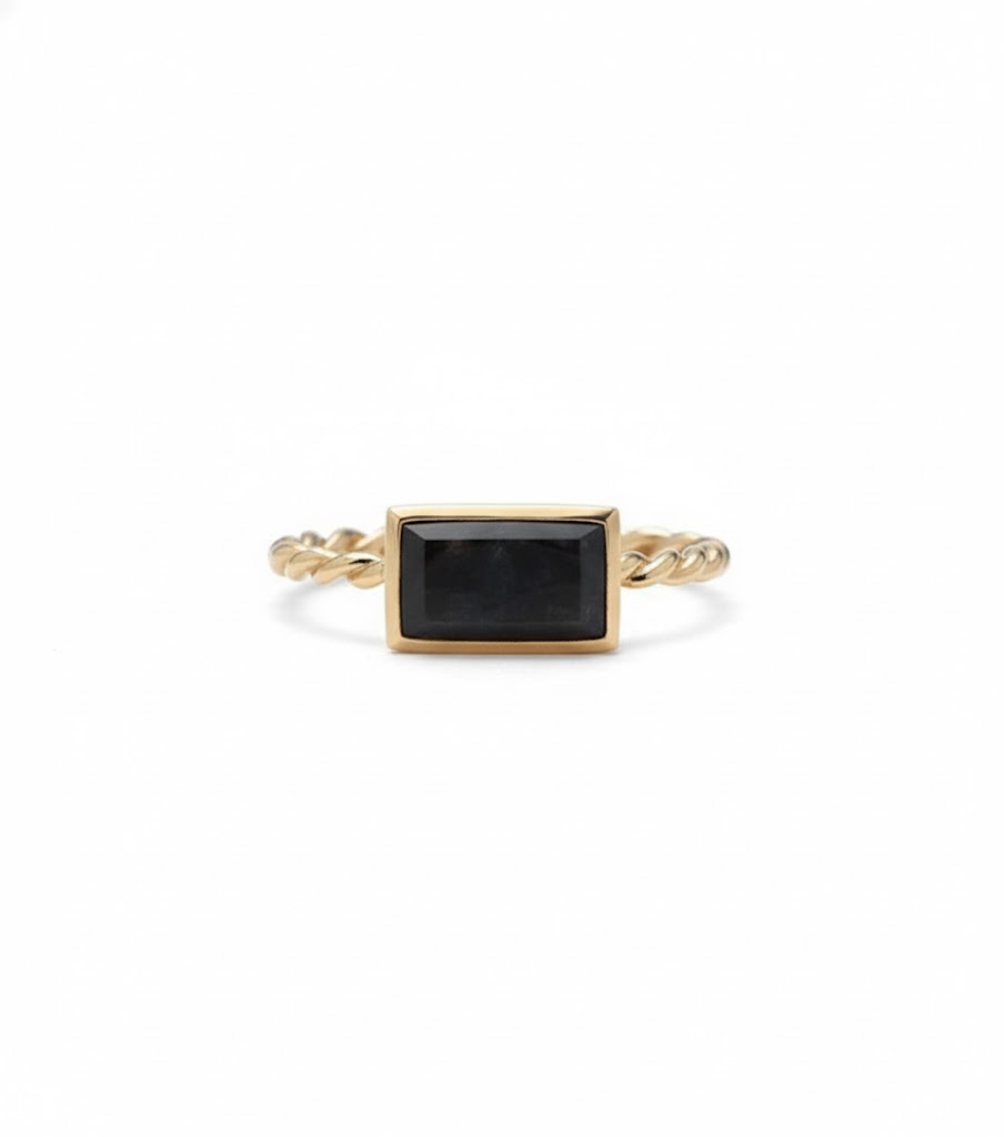 ブラックサファイア レクタングル K18リング – アクセサリーショップORNE