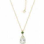 グリーンガーネット＆クォーツ ティアドロップ K18ネックレスグリーンガーネット＆クォーツ ティアドロップ K18ネックレス